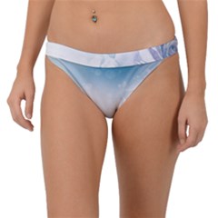 Beautiful Floral Design In Soft Blue Colors Band Bikini Bottom by FantasyWorld7