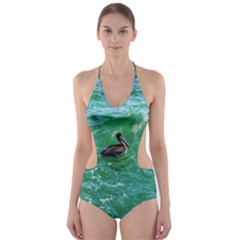 Waterbird  Cut-out One Piece Swimsuit by okhismakingart