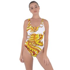 Chinese Dragon Golden Bring Sexy Back Swimsuit by Sudhe