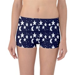 Starry Night Cartoon Print Pattern Reversible Boyleg Bikini Bottoms by dflcprintsclothing