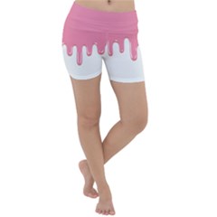 Ice Cream Pink Melting Background Lightweight Velour Yoga Shorts by genx