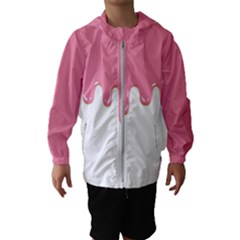 Ice Cream Pink Melting Background Bubble Gum Kids  Hooded Windbreaker by genx