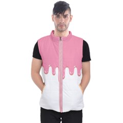 Ice Cream Pink Melting Background Bubble Gum Men s Puffer Vest by genx