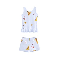 Pizza Pattern Pepperoni Cheese Funny Slices Kids  Boyleg Swimsuit by genx