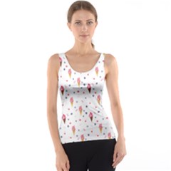 Ice Cream Cones Watercolor With Fruit Berries And Cherries Summer Pattern Tank Top by genx