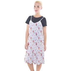 Ice Cream Cones Watercolor With Fruit Berries And Cherries Summer Pattern Camis Fishtail Dress by genx