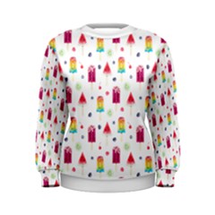 Popsicle Juice Watercolor With Fruit Berries And Cherries Summer Pattern Women s Sweatshirt by genx