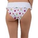 Popsicle Juice Watercolor with fruit berries and cherries summer pattern Frill Bikini Bottom View2