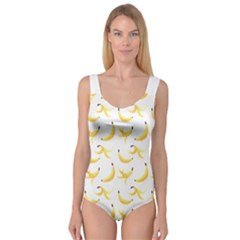 Yellow Banana And Peels Pattern With Polygon Retro Style Princess Tank Leotard  by genx