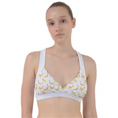 Yellow Banana And Peels Pattern With Polygon Retro Style Sweetheart Sports Bra by genx