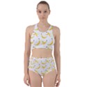Yellow Banana and peels pattern with polygon retro style Racer Back Bikini Set View1