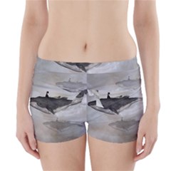 Awesome Fantasy Whale With Women In The Sky Boyleg Bikini Wrap Bottoms by FantasyWorld7