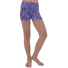 Katsushika Hokusai, Egrets From Quick Lessons In Simplified Drawing Kids  Lightweight Velour Yoga Shorts by Valentinaart