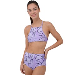Katsushika Hokusai, Egrets From Quick Lessons In Simplified Drawing High Waist Tankini Set by Valentinaart