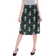 Seamless Pattern Background Black Midi Beach Skirt by HermanTelo