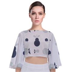 Apples Pears Continuous Tie Back Butterfly Sleeve Chiffon Top