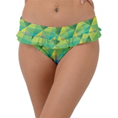 Background Colorful Geometric Triangle Frill Bikini Bottom by HermanTelo