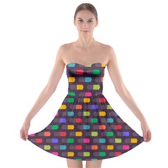 Background Colorful Geometric Strapless Bra Top Dress by HermanTelo
