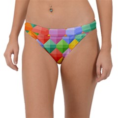 Background Colorful Geometric Triangle Rainbow Band Bikini Bottom by HermanTelo