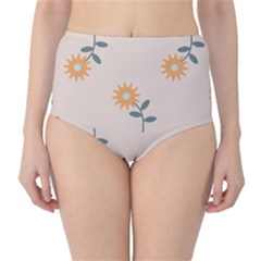 Flowers Continuous Pattern Nature Classic High-waist Bikini Bottoms by HermanTelo