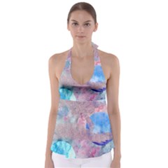 Abstract Clouds And Moon Babydoll Tankini Top by charliecreates