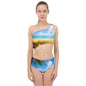 Beach With Palm Trees Spliced Up Two Piece Swimsuit View1