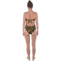 Christmas Background Gold Tie Back One Piece Swimsuit View2