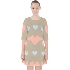 Hearts Heart Love Romantic Brown Pocket Dress by HermanTelo