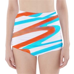 Abstract Colors Print Design High-waisted Bikini Bottoms by dflcprintsclothing