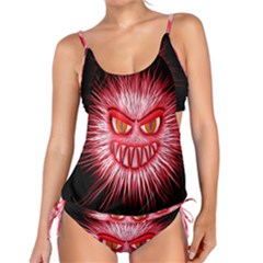 Monster Red Eyes Aggressive Fangs Tankini Set by HermanTelo