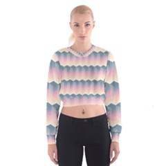 Seamless Pattern Background Block Pink Cropped Sweatshirt by HermanTelo