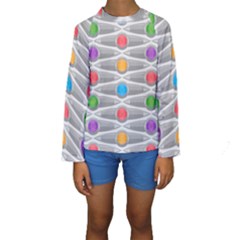 Seamless Pattern Background Abstract Circle Kids  Long Sleeve Swimwear by HermanTelo