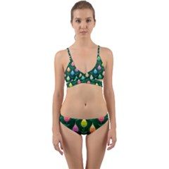 Tulips Seamless Pattern Background Wrap Around Bikini Set by HermanTelo