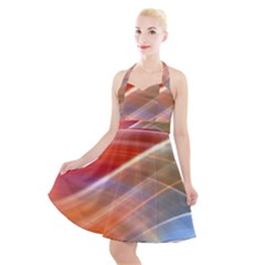 Wave Background Pattern Abstract Halter Party Swing Dress  by HermanTelo