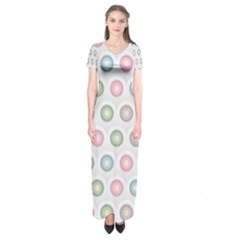 Seamless Pattern Pastels Background Pink Short Sleeve Maxi Dress by HermanTelo