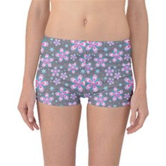 Seamless Pattern Flowers Pink Boyleg Bikini Bottoms by HermanTelo