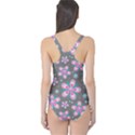 Seamless Pattern Flowers Pink One Piece Swimsuit View2