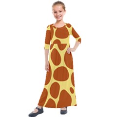 Seamless Tile Skin Background Kids  Quarter Sleeve Maxi Dress