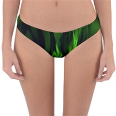 Smoke Flame Abstract Green Reversible Hipster Bikini Bottoms by HermanTelo
