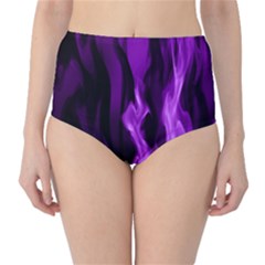 Smoke Flame Abstract Purple Classic High-waist Bikini Bottoms by HermanTelo