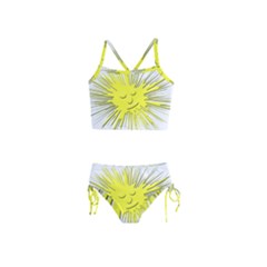Smilie Sun Emoticon Yellow Cheeky Girls  Tankini Swimsuit by HermanTelo