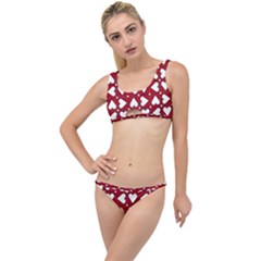 Graphic Heart Pattern Red White The Little Details Bikini Set by HermanTelo