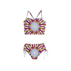 Sun Abstract Mandala Girls  Tankini Swimsuit by HermanTelo