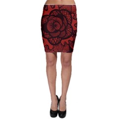 Background Abstract Red Black Bodycon Skirt by Pakrebo