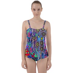 Abstract Forest  Twist Front Tankini Set by okhismakingart