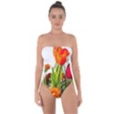 Tulip Gerbera Composites Broom Tie Back One Piece Swimsuit View1