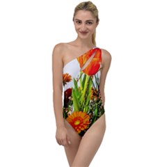 Tulip Gerbera Composites Broom To One Side Swimsuit