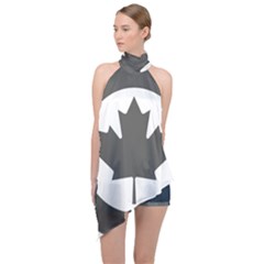 Roundel Of Canadian Air Force - Low Visibility Halter Asymmetric Satin Top by abbeyz71