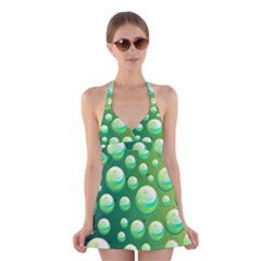 Background Colorful Abstract Circle Halter Dress Swimsuit  by HermanTelo