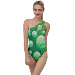 Background Colorful Abstract Circle To One Side Swimsuit by HermanTelo